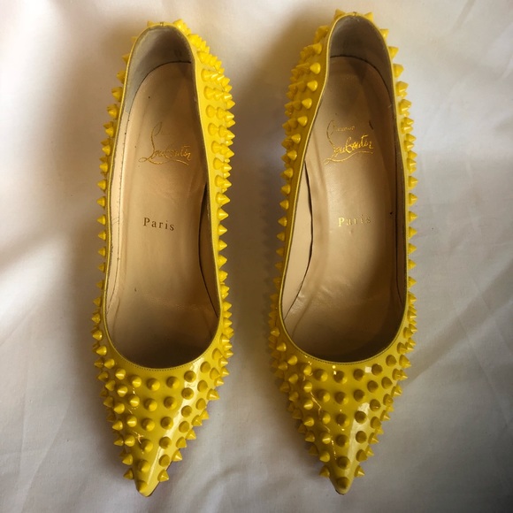 Yellow Pigalle Spiked Pumps (EUR 39) - Picture 3 of 4